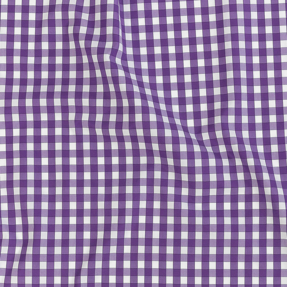 Premium Purple and White Checkered Two-Ply Cotton Shirting - Joann Fabrics