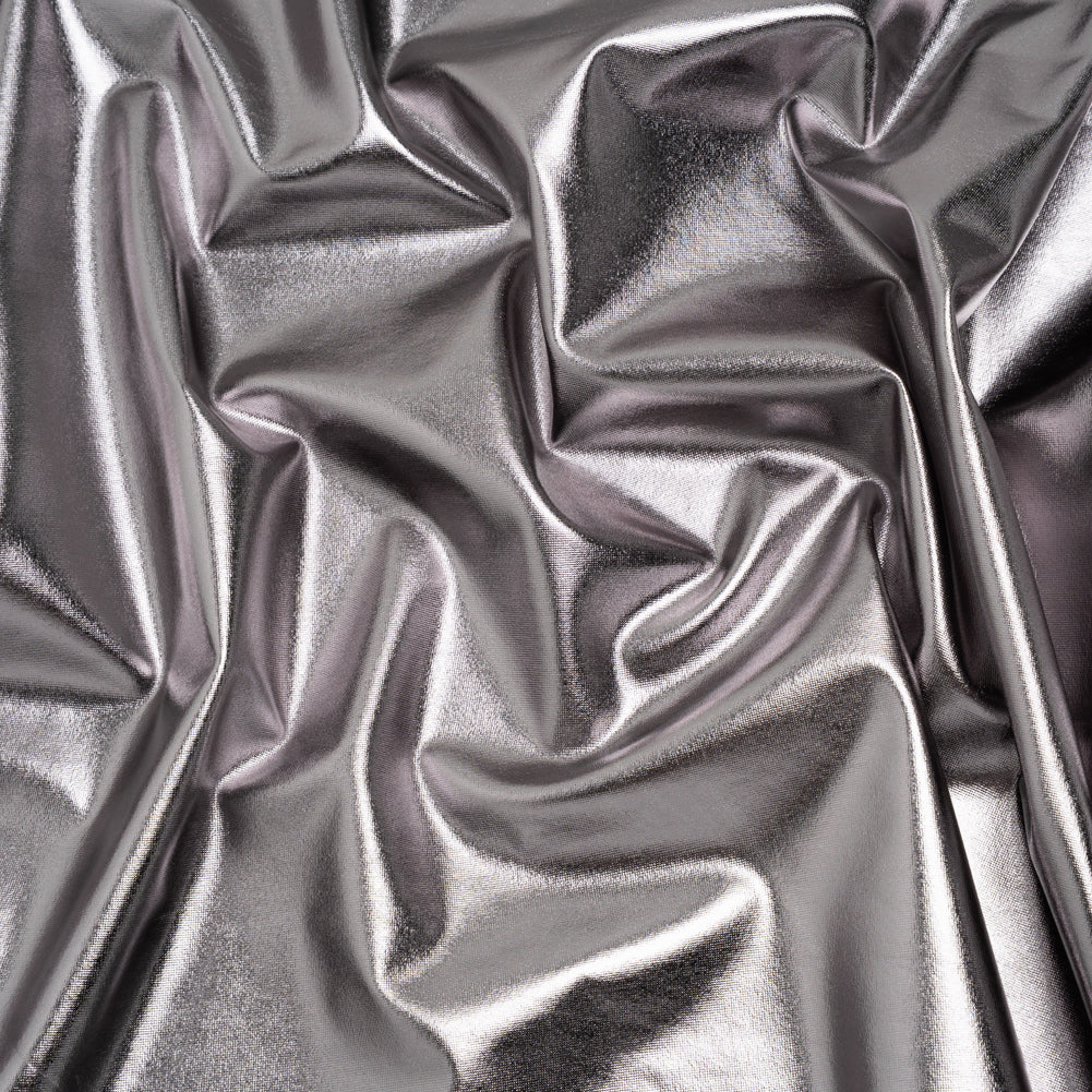 Metallic Foiled Polyester Jersey Knit - Gunmetal - Amalthea Collection - Joann Fabrics