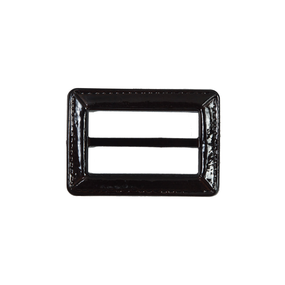 Dark Brown Laquered Leather Buckle - 2