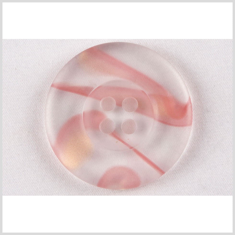 Tire Rim Plastic 4-Hole Button - 44L/28mm - Clear and Baby Pink Swirls - Joann Fabrics