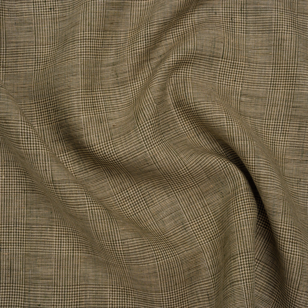 Medium Weight Linen Woven - Cream, Beige and Green Glen Check - Joann Fabrics