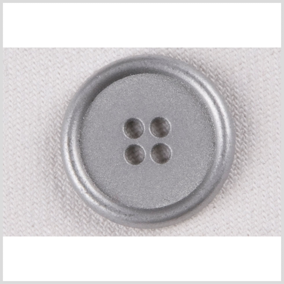 Silver 4-Hole Metal Coat Button with Rounded Rim - 36L/23mm - Joann Fabrics