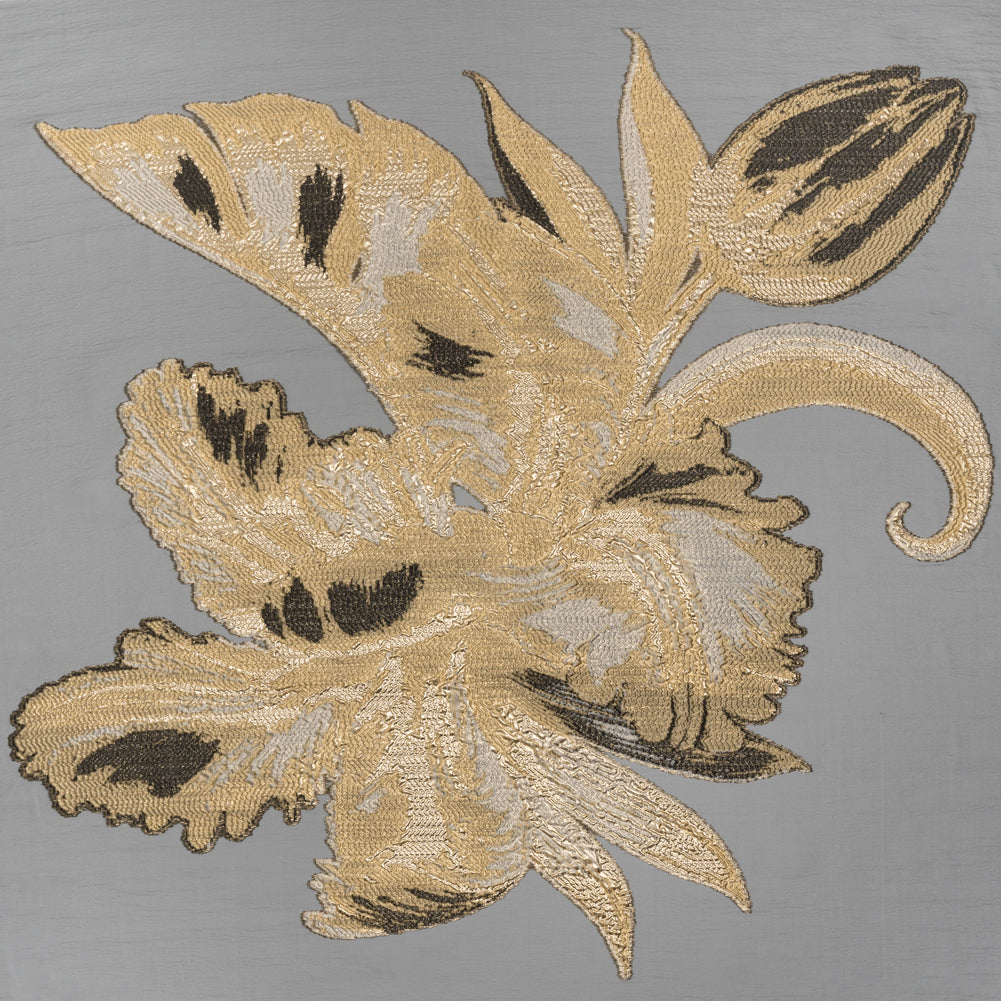 Metallic Luxury Burnout Brocade Panel - Black and Gold Painterly Lily - Joann Fabrics