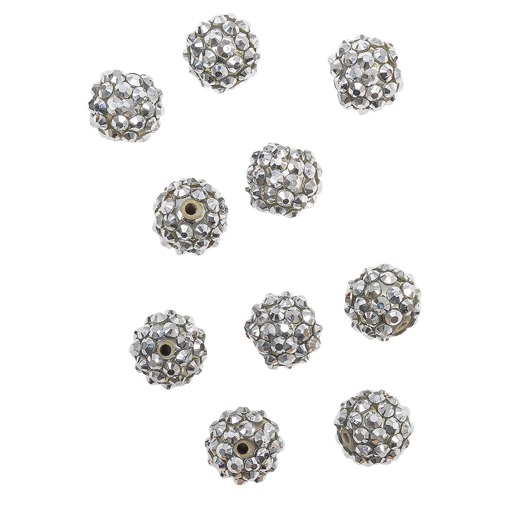 Silver AB Rhinestone and Resin Faceted 14mm Beads - 10pc - Joann Fabrics