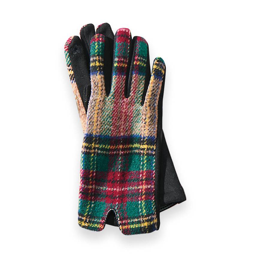 Plaid Gloves, Knit Touchscreen, Classic, Soft Fleece Lining - Northstyle Catalog
