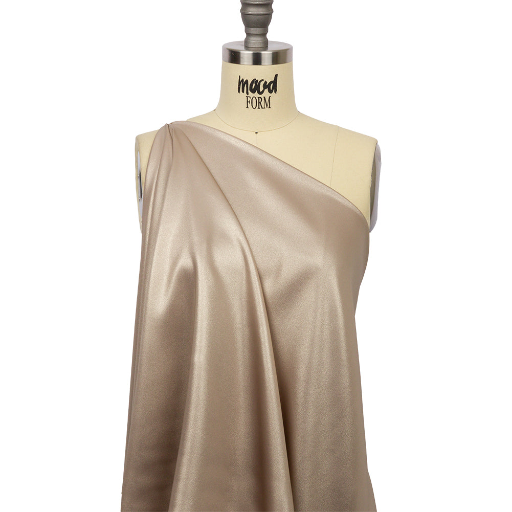 Ultra-Smooth Polyester Georgette with Foiling - Dark Beige and Gold - Valeria Collection - Joann Fabrics