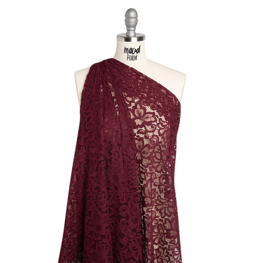 Corded Lace Panel with Petal Scalloped And Fringed Edges - Burgundy Floral - Joann Fabrics
