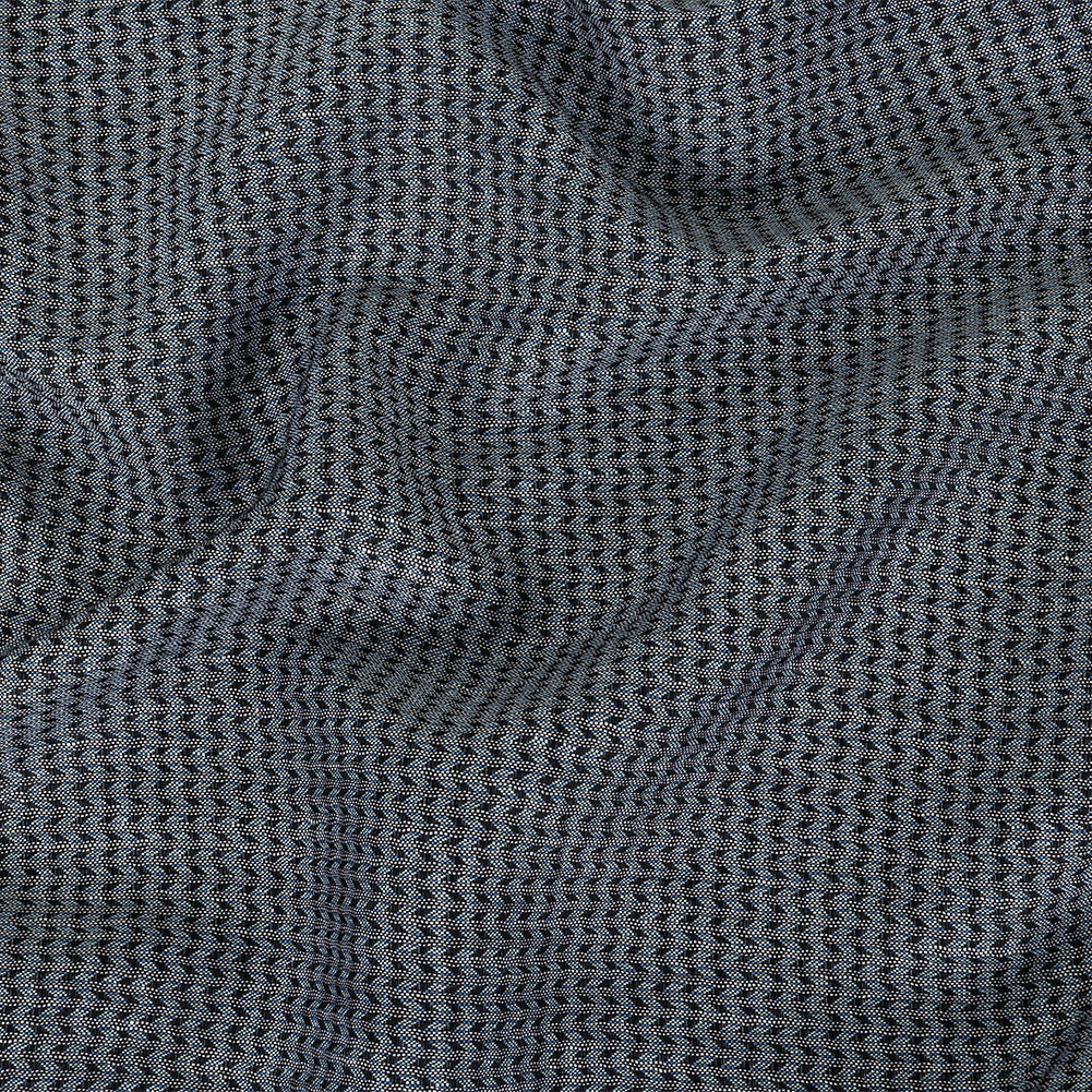 Italian Blue, Black, and White Chevrons Rayon Dobby Shirting - Joann Fabrics