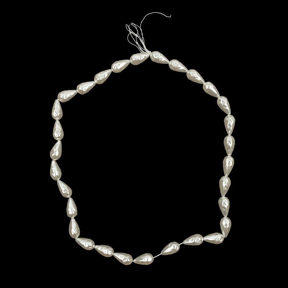Vintage Faux Pearl Teardrop Beads Strand - 1