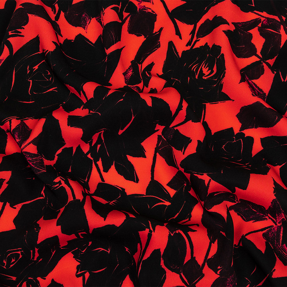 Mood Exclusive Fuchsia Painting the Roses Polyester Crepe - Joann Fabrics