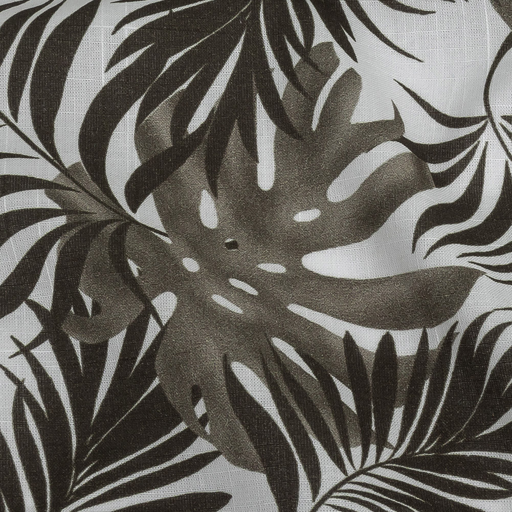 Slubbed Organic Cotton Woven - Major Brown Tropical Leaves - Santos Collection - Joann Fabrics