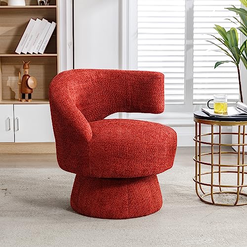 360 Degree Swivel Cuddle Barrel Accent Chairs, Round Armchairs with ...