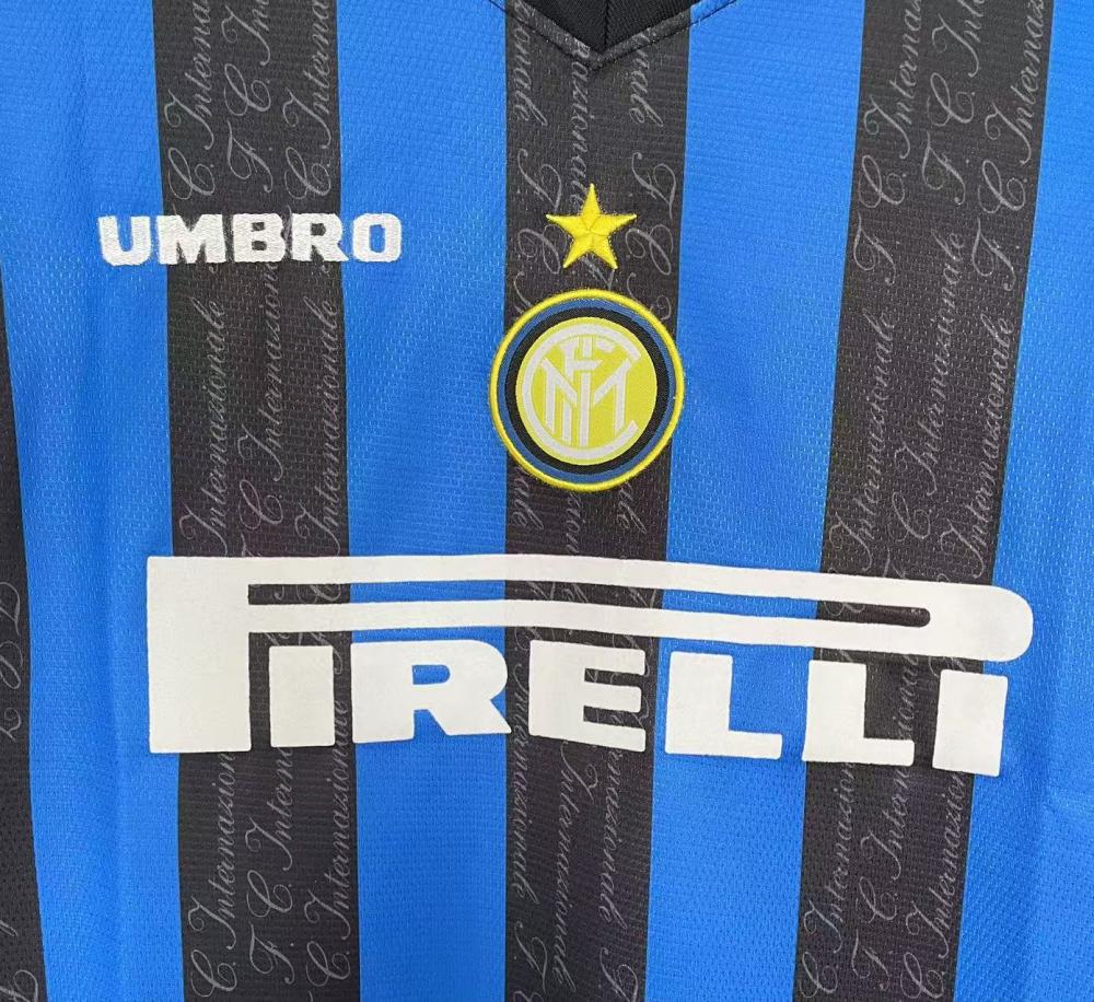 1997/1998 Retro Long Sleeve Internazionale Milan Home Football Jersey 1:1 Thai Quality
