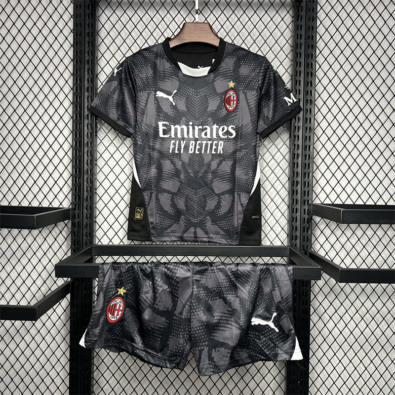 2024/2025 AC Milan Goalkeeper Jersey Black 1:1 Thai Quality Kids Size