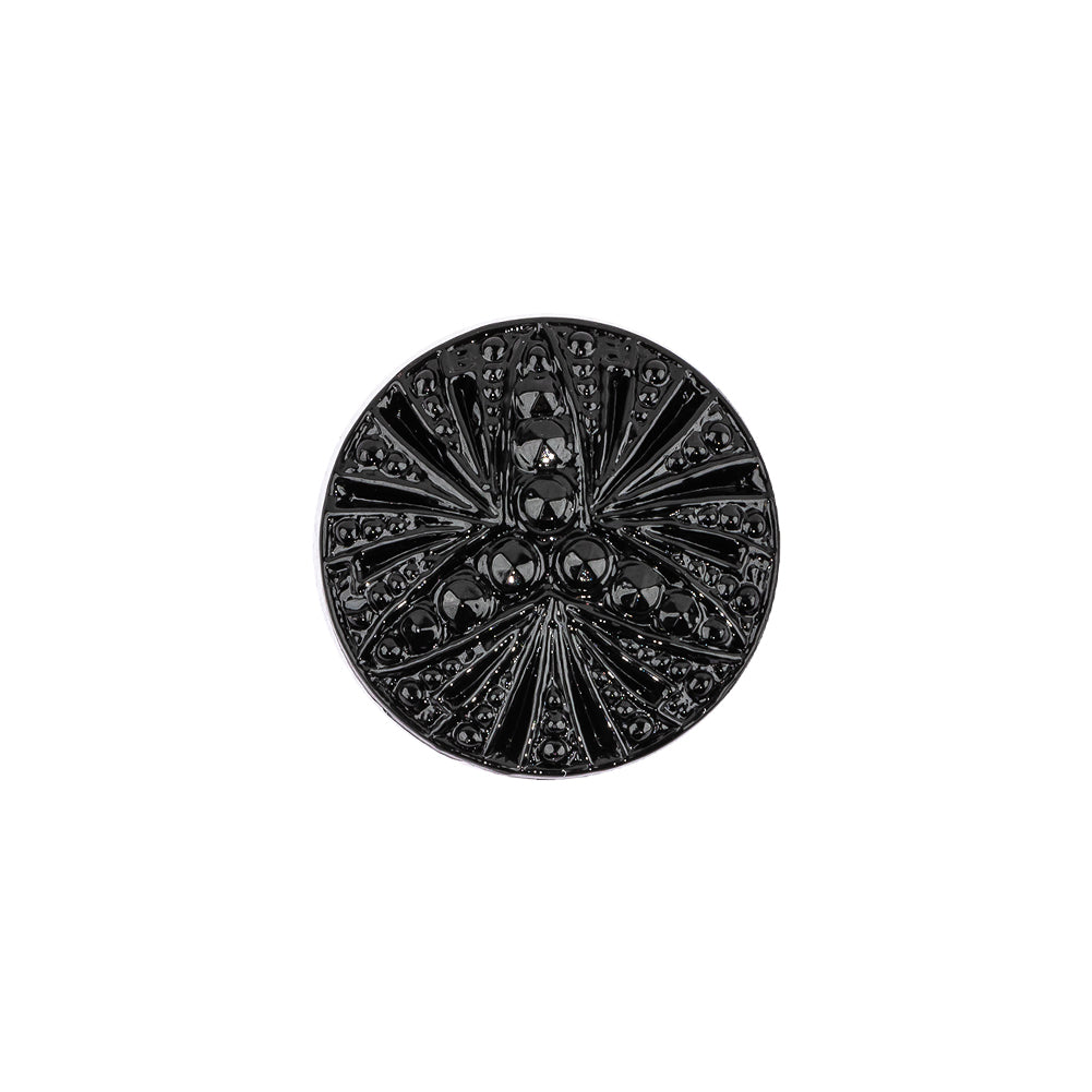 Vintage Black Classical Shank Back Glass Button - 28L/18mm - Joann Fabrics
