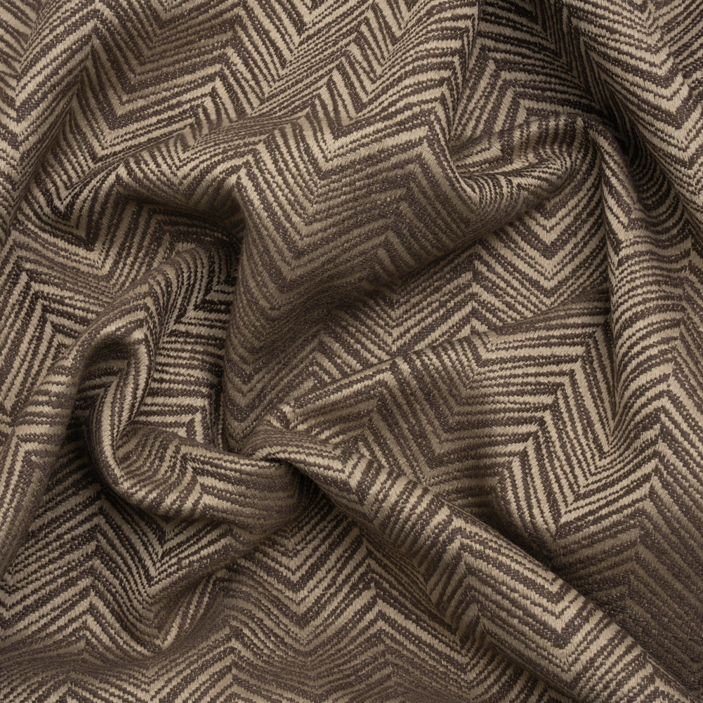 Herringbone Chevrons Recycled Polyester and Cotton Drapery Jacquard - Flint - British Imported - Joann Fabrics