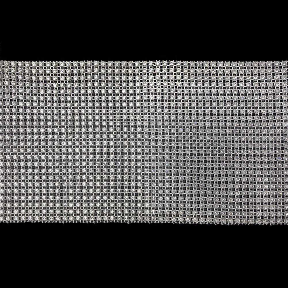 Vintage Crystal and Clear 24 Row Rhinestone Trim - 4.625
