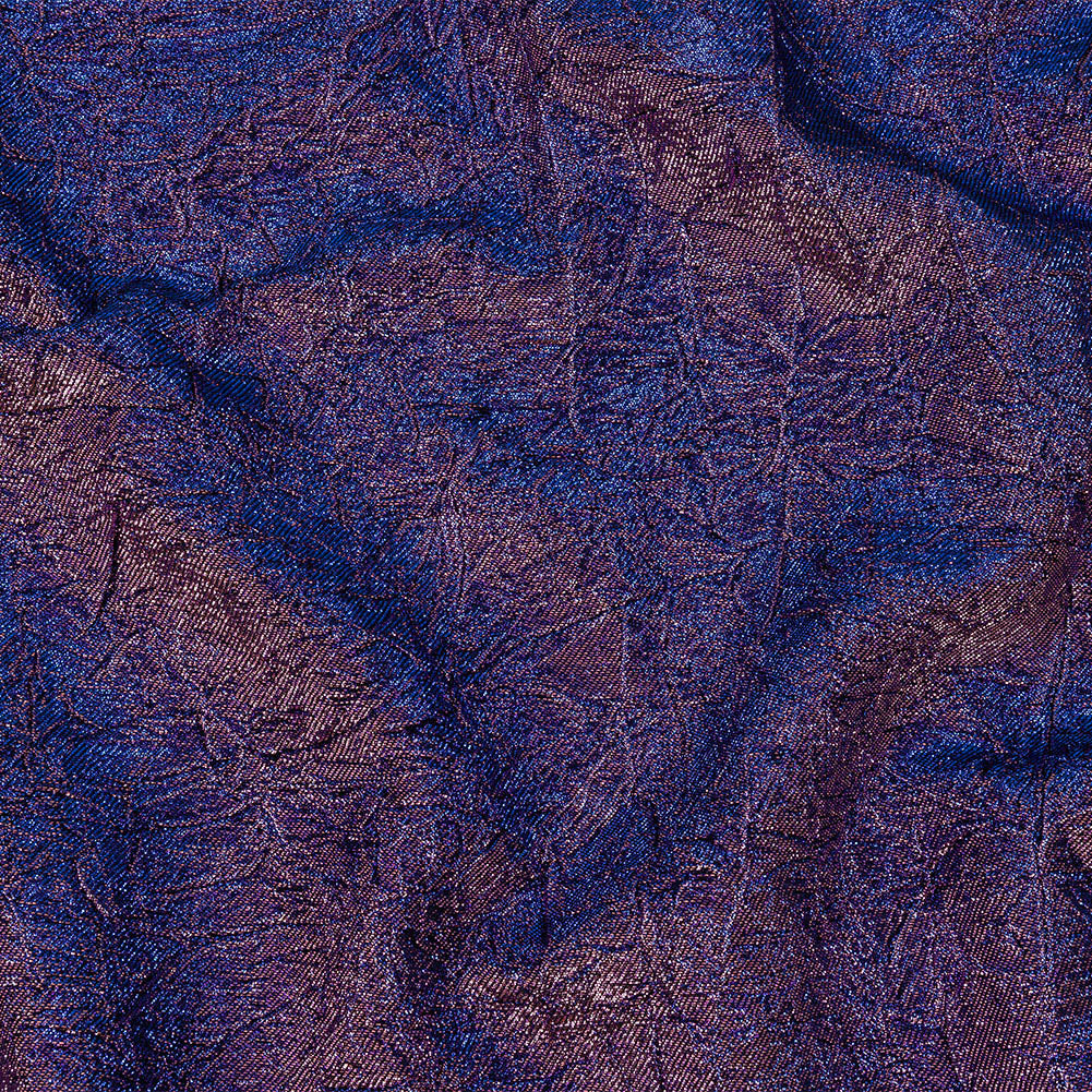 Astrolabe Metallic Lilac and Royal Blue Crinkled Luxury Brocade with Black Backing - Joann Fabrics