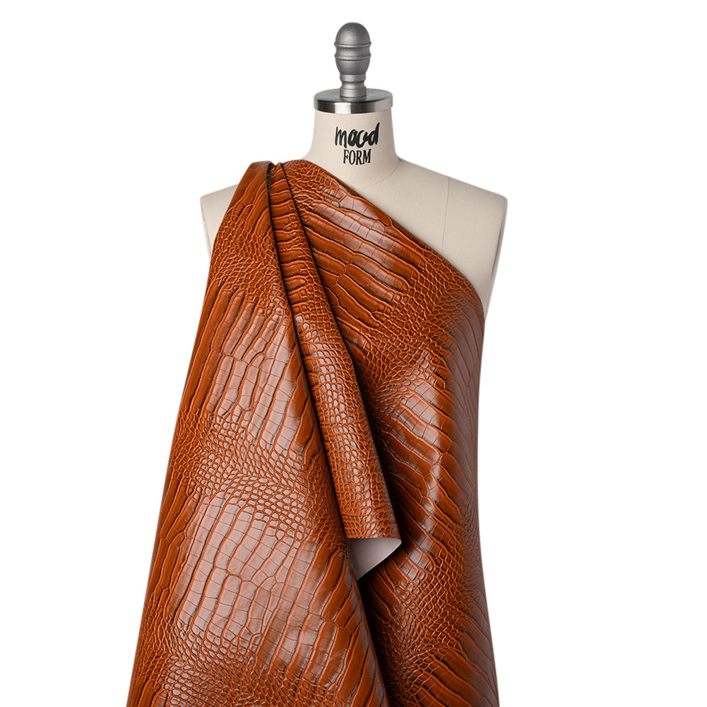 Crocodile Faux Leather Vinyl - Burnt Orange - Kristin Collection - Joann Fabrics