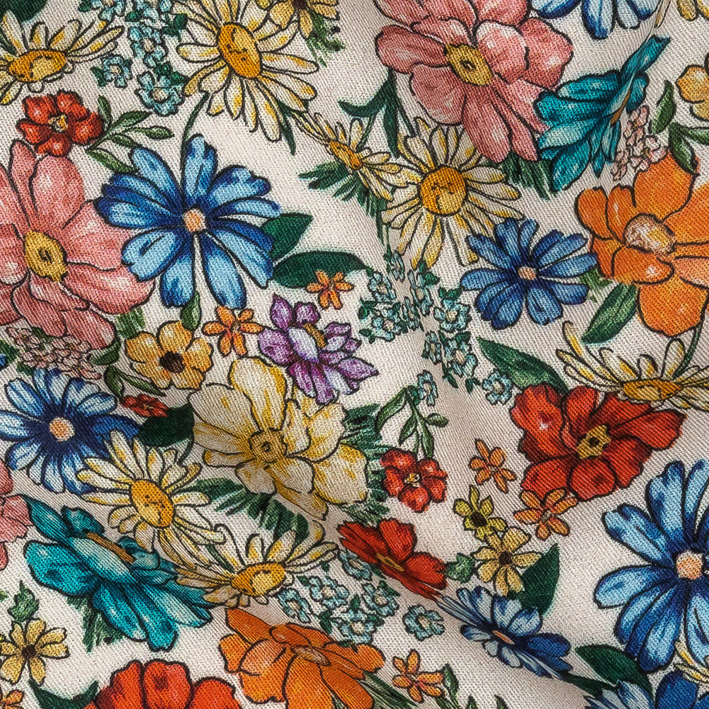 Mood Exclusive Light Beige Blossomed Detonation Viscose Twill - Joann Fabrics