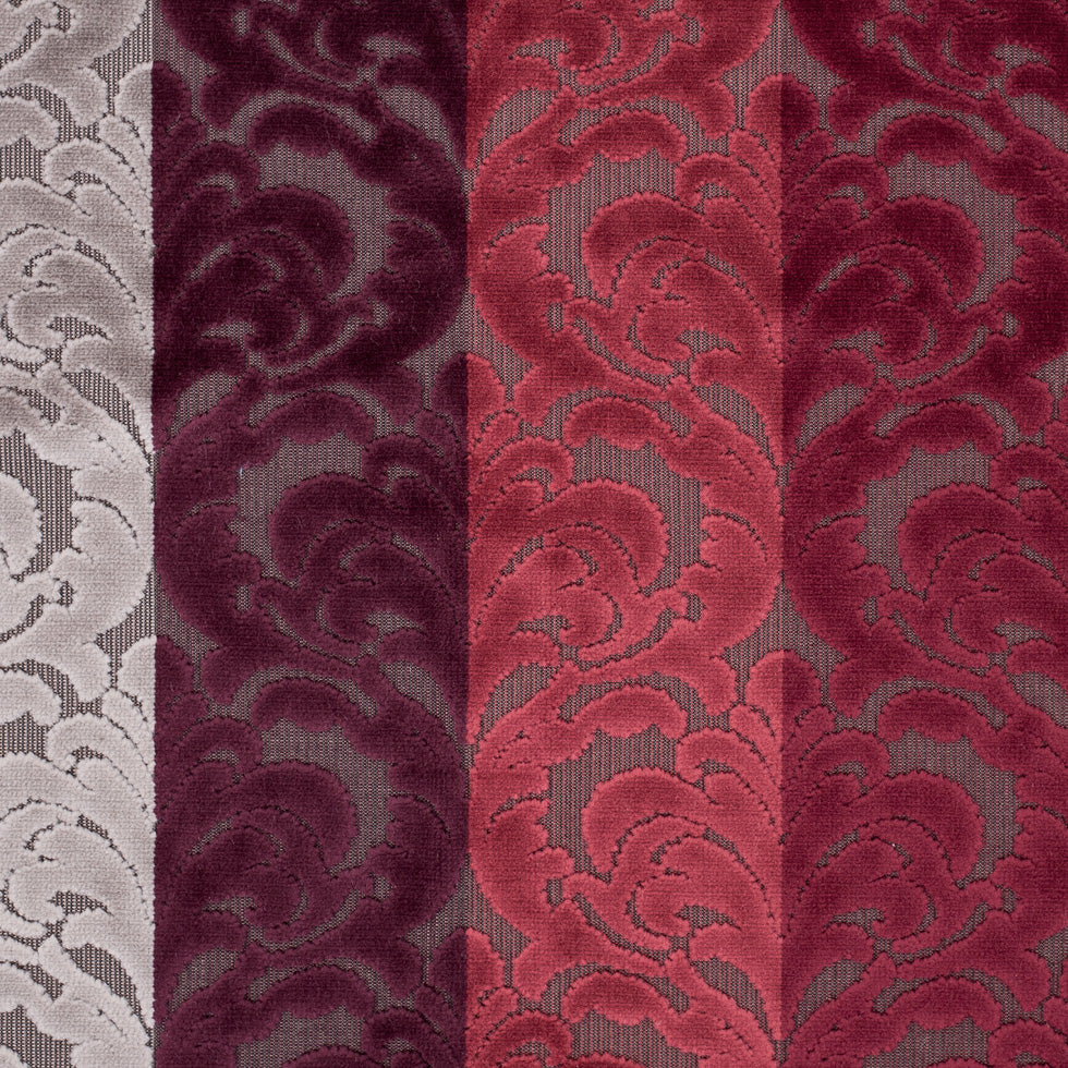 Deep Reds and Taupe Striped/Floral Cut Velvet - Joann Fabrics