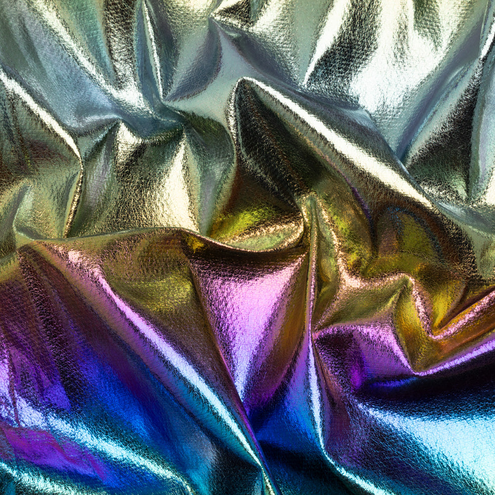 Crinkled Metallic Faux Leather - Bright Rainbow Ombre - Adriana Collection - Joann Fabrics
