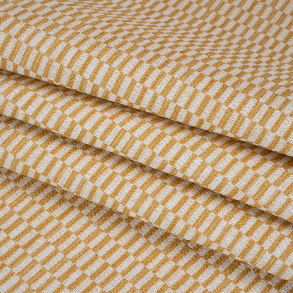 Textured Polyester and Cotton Woven - Marigold Rectangle Checks - British Imported - Joann Fabrics