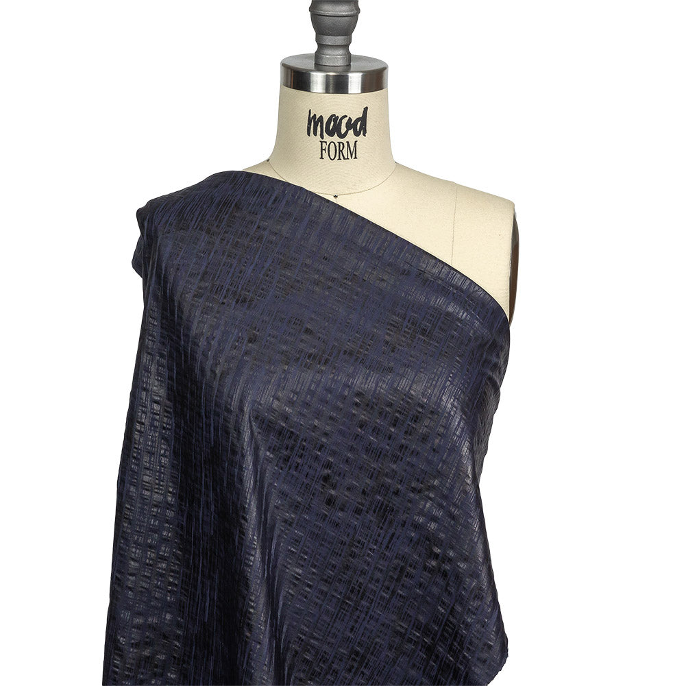 Night Sky Striped Cotton and Polyester Dobby with Gunmetal Striated Foil Topcoat - Joann Fabrics