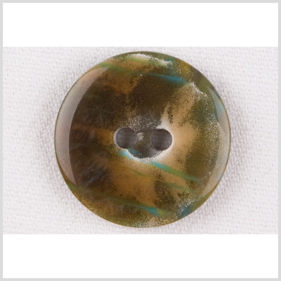 Plastic 2-Hole Button - 40L/25.5mm - Blue, Green and Beige Abstract - Joann Fabrics