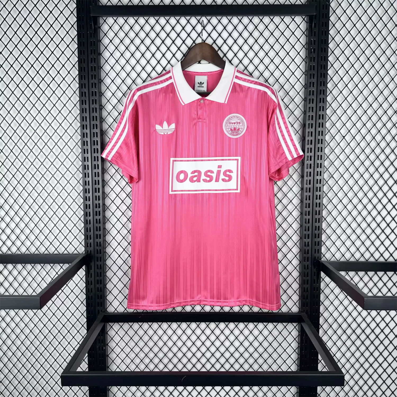 Bohemian 25-26 Oasis Originals Tour White Sponsors Pink Jersey With Number 25 - Fans Version - UnitedFutballJersey