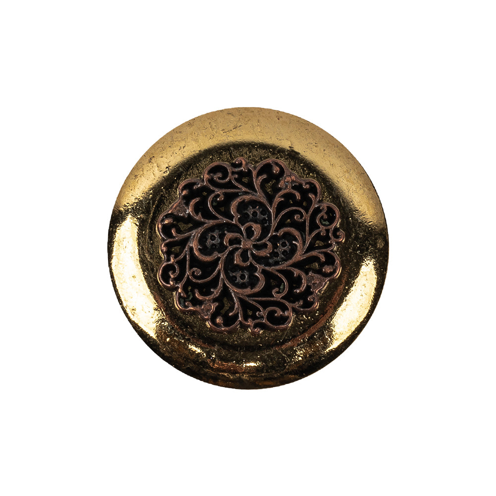 Italian Copper Coin Floral Shank Back Button - 36L/23mm - Joann Fabrics