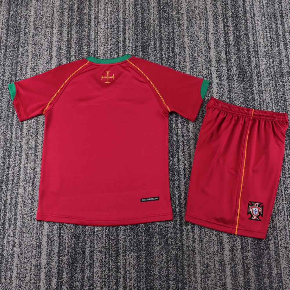 2006 Retro Portugal Home Football Shirt 1:1 Thai Quality Kids Size