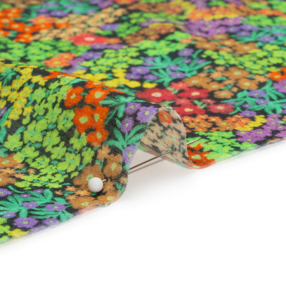 Crinkled Cotton Gauzy Woven Print - Green and Red Floral - Mood Exclusive The View Above - Joann Fabrics