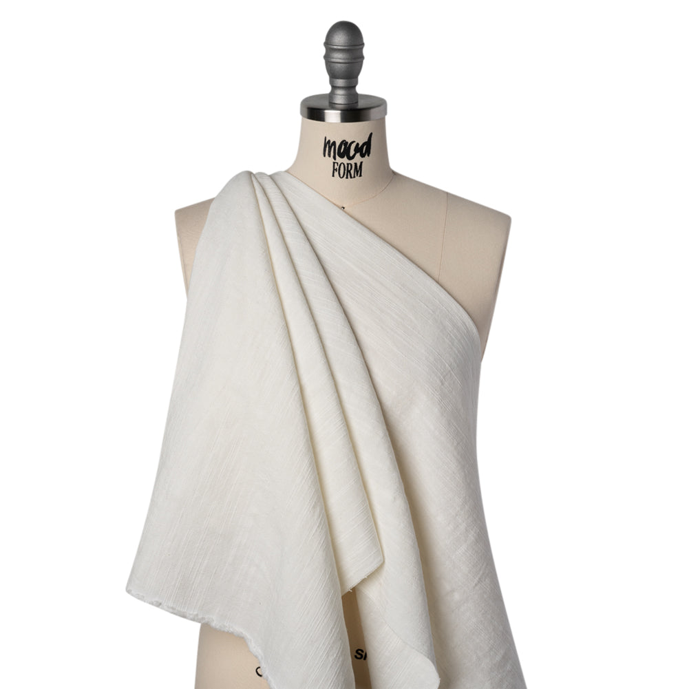 Slubbed Heavy Cotton and Linen Woven - Off White - Famous Australian Designer Deadstock - Joann Fabrics