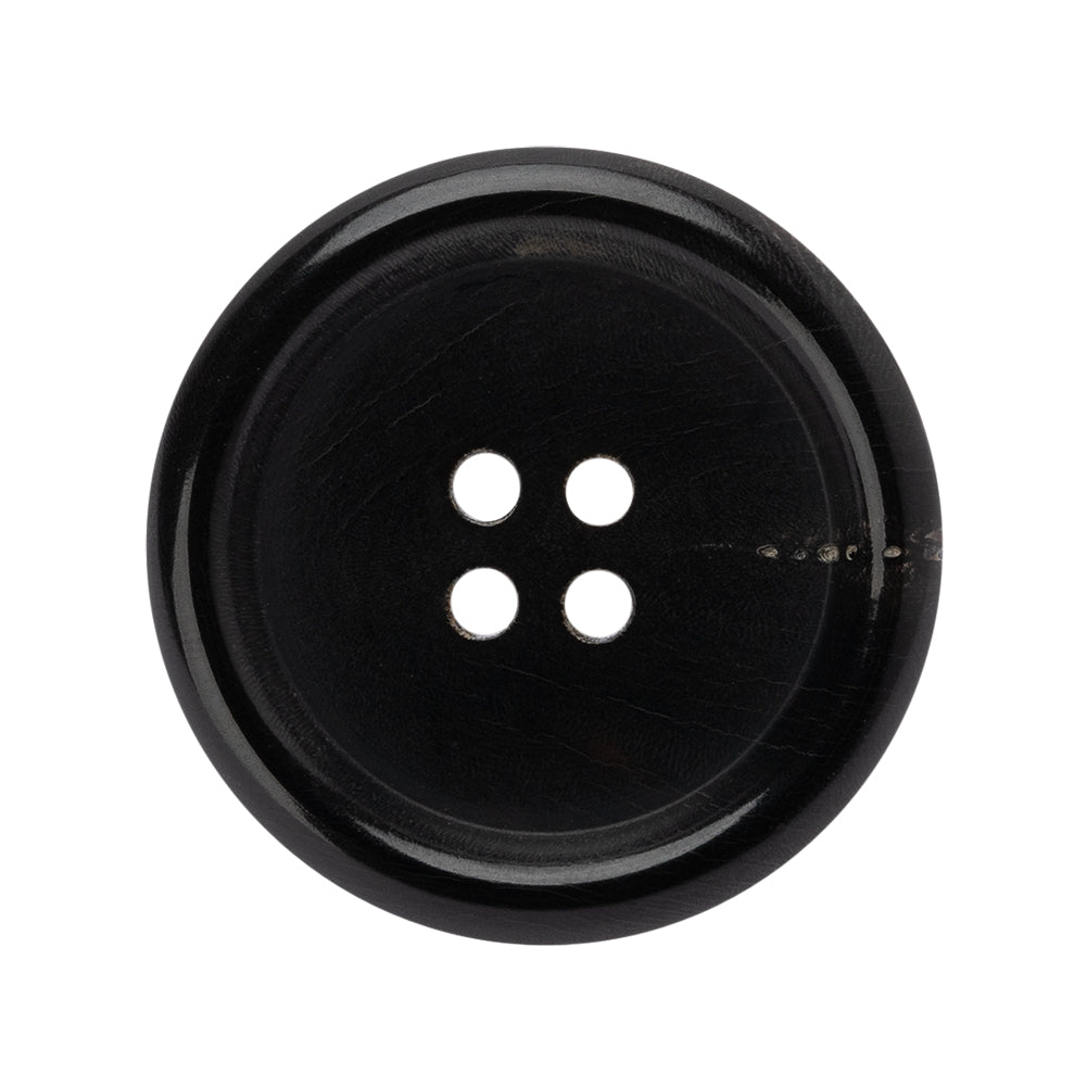 Plastic 4-Hole Button - 44L/28mm - Black Rolled Rim - Joann Fabrics