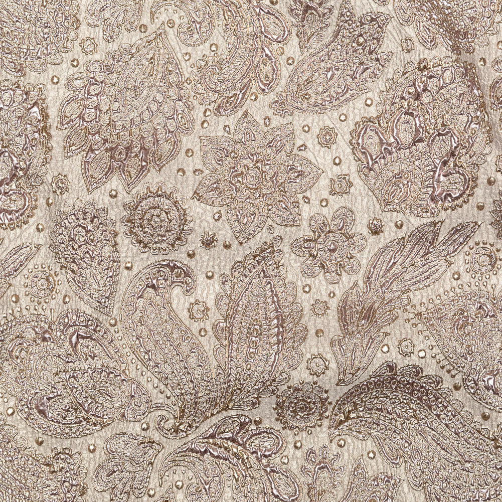 Gold and Rose Gold Luxury Paisley Metallic Brocade - Joann Fabrics