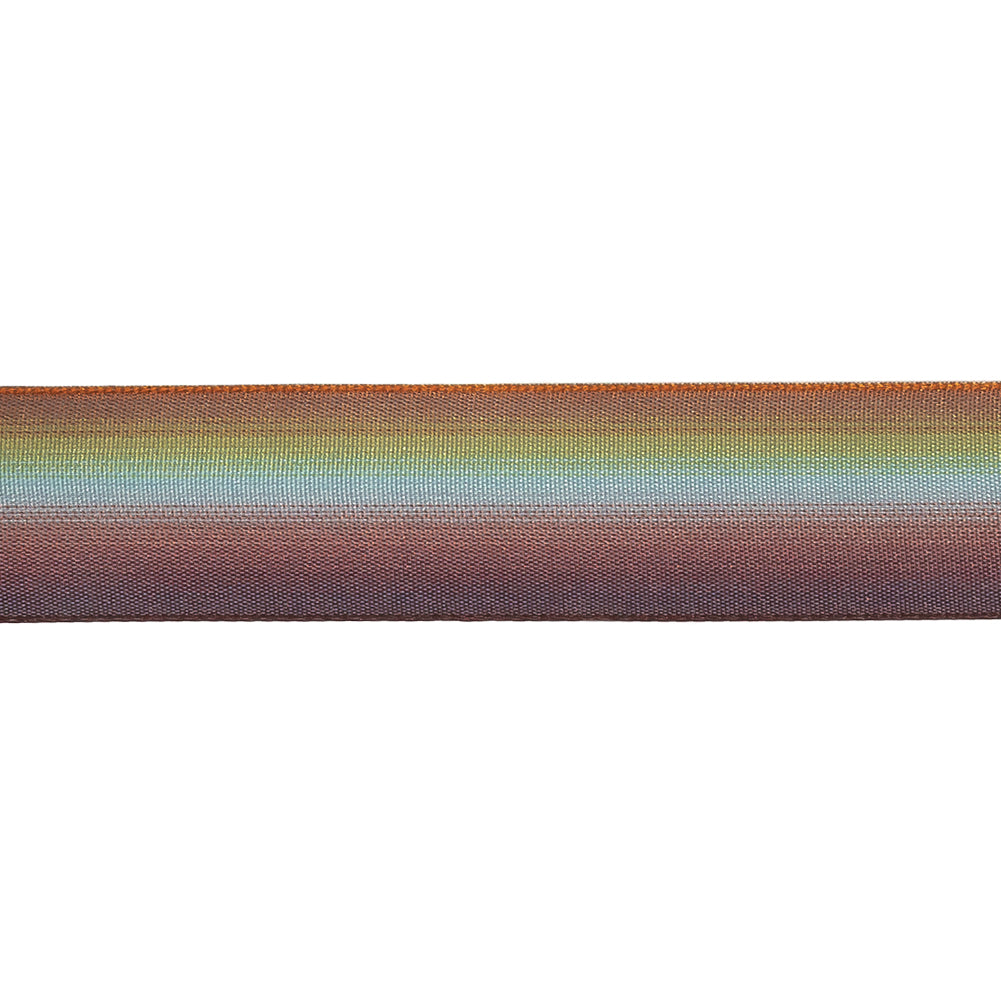 Gold and Green Ombre Wire Edged Ribbon - 0.875