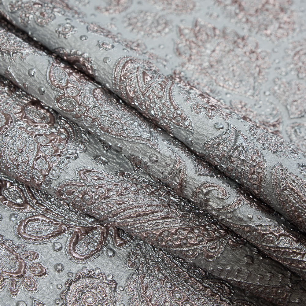 Rose Gold and Silver Luxury Paisley Metallic Brocade - Joann Fabrics