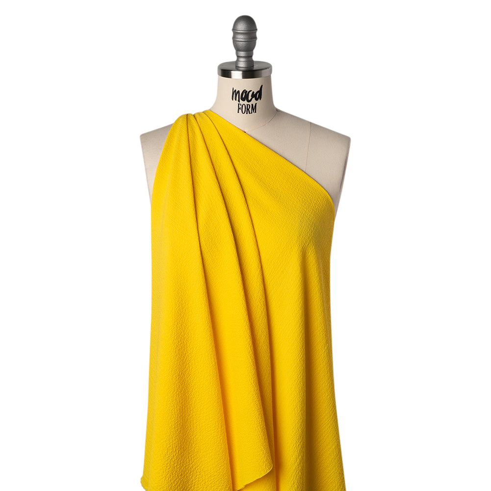 Stretch Polyester Seersucker - Sun Yellow - Designer Deadstock - Joann Fabrics