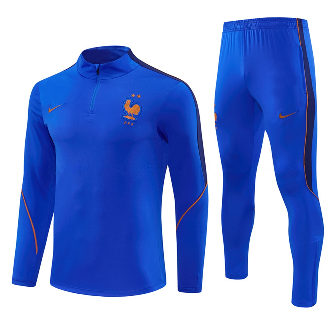 France 2026 Long Sleeve Training Set - Royal Blue Top & Pants - UnitedFutballJersey