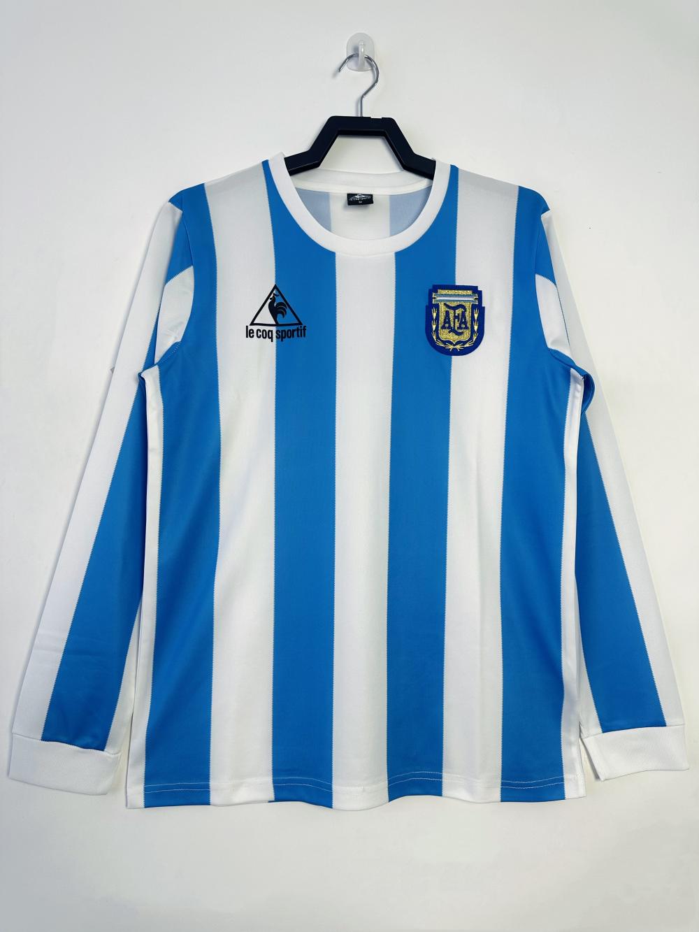 1986 Retro Long Sleeve Argentina National Team Home Jersey 1:1 Thai Quality