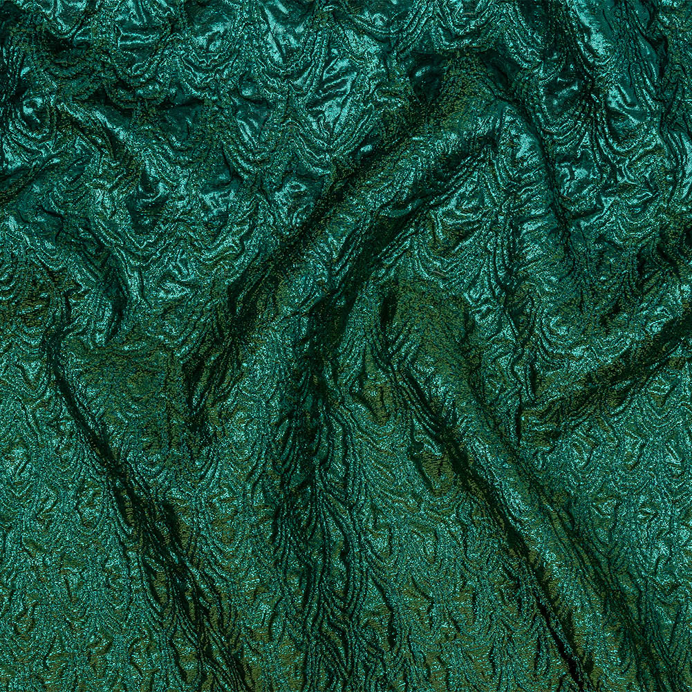 Mood Exclusive Metallic Emerald and Olivine Feathers Ombre Luxury Brocade Panel - Joann Fabrics