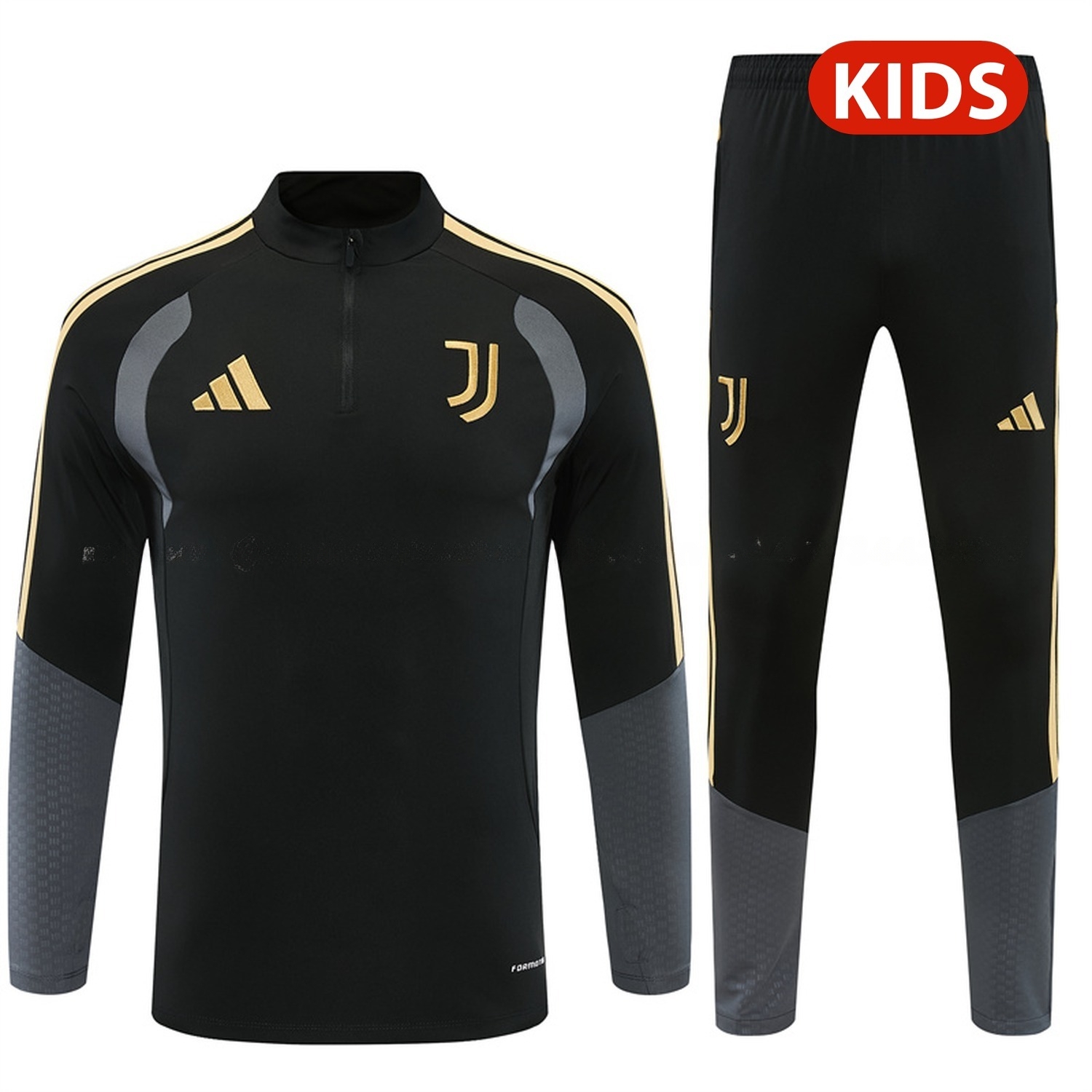 Juventus 26-27 Kids Long Sleeve Training Set - Black Top & Black Pants - UnitedFutballJersey