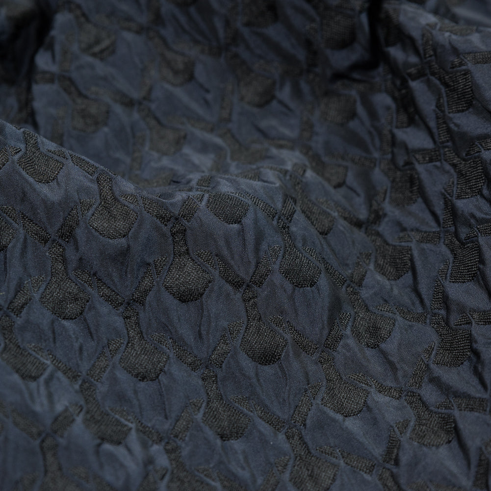 Black and Navy Quilted Brocade - Joann Fabrics