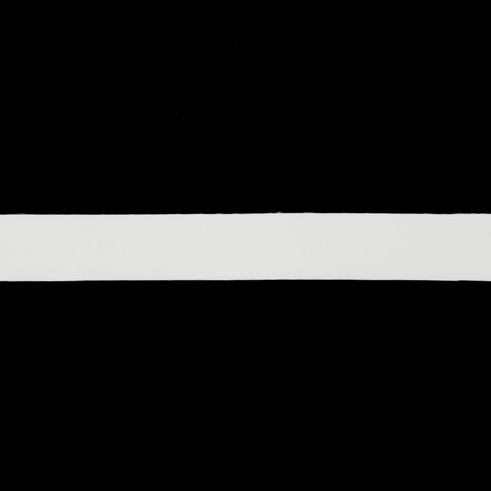 Snow White Glossy Faux Leather Tape Trim with Knit Back - 0.375
