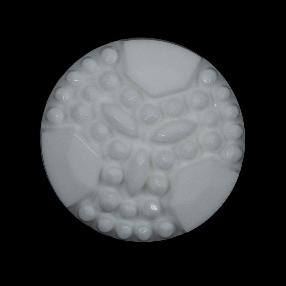 White Detailed Plastic Shank-Back Button - 44L/28mm - Joann Fabrics