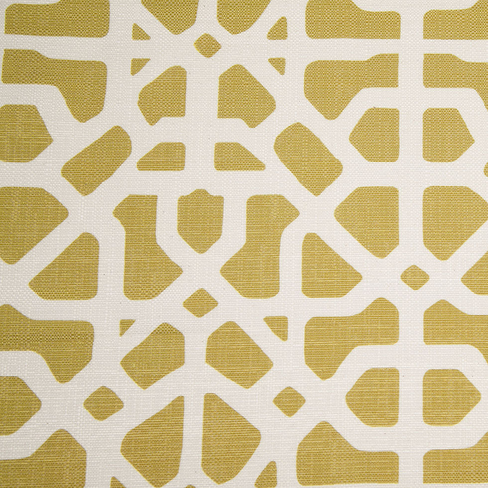 Spanish Green/White Geometric Poly/Cotton Canvas - Joann Fabrics