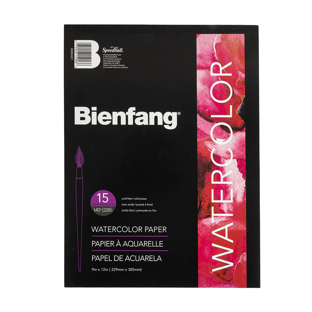 Bienfang 140lb 15 Sheet Watercolor Paper Pad - 9 x 12