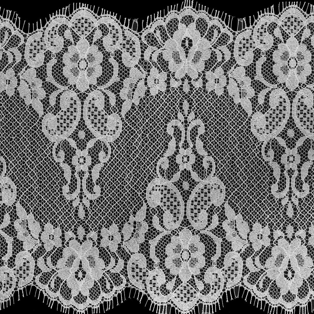 White Double Border Lace Trim - 8.5