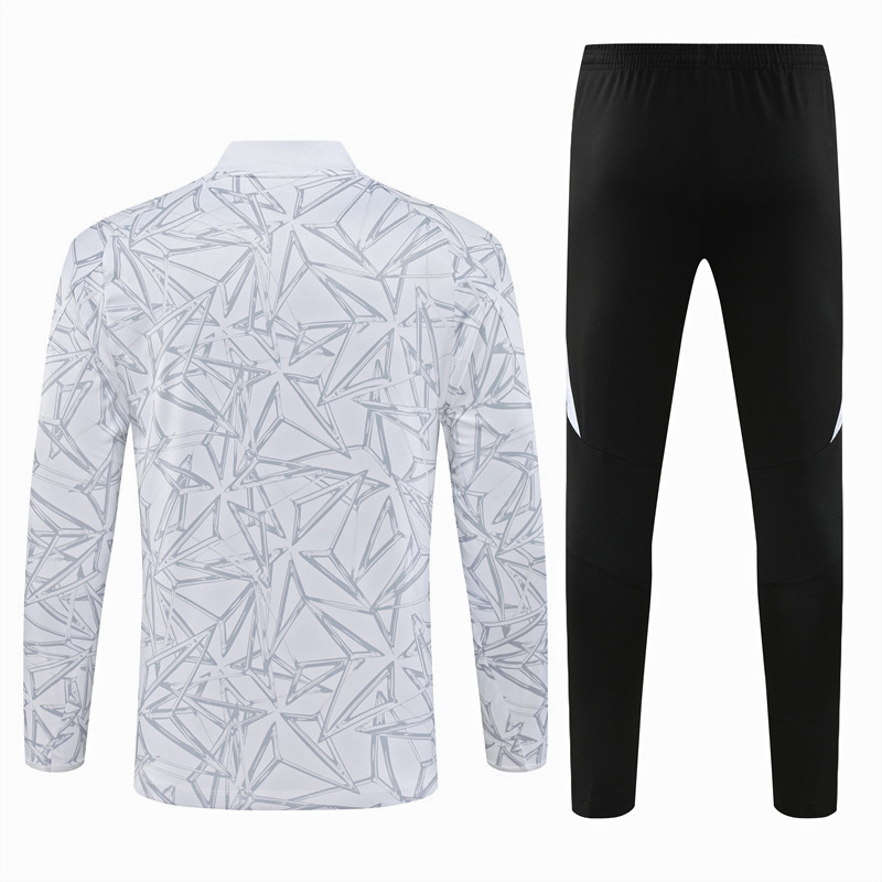 2024/2025 Real Madrid Printed White Half-Pull Training Suit Football Shirt 1:1 Thai Quality Set